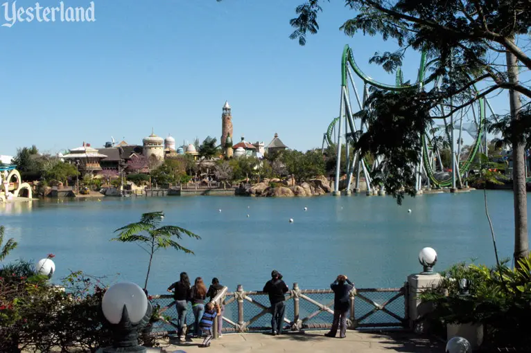 Looking across the lagoon at Universal's Islands of Adventure