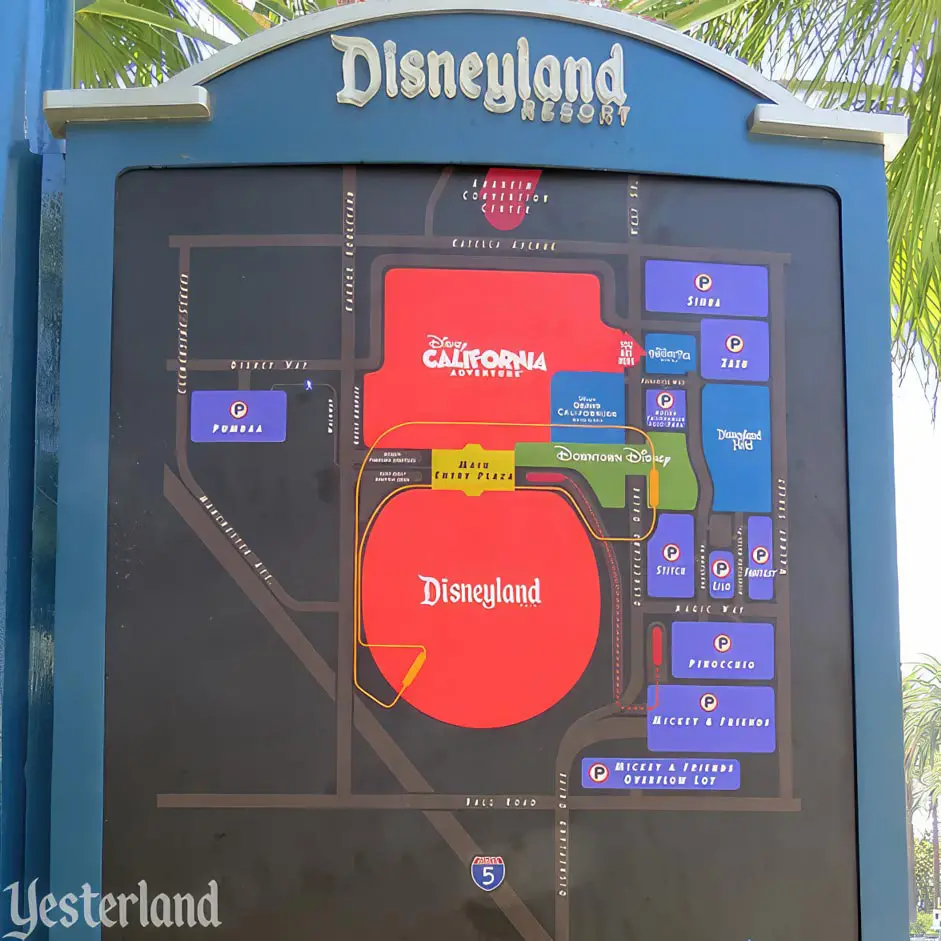Disneyland parking map sign