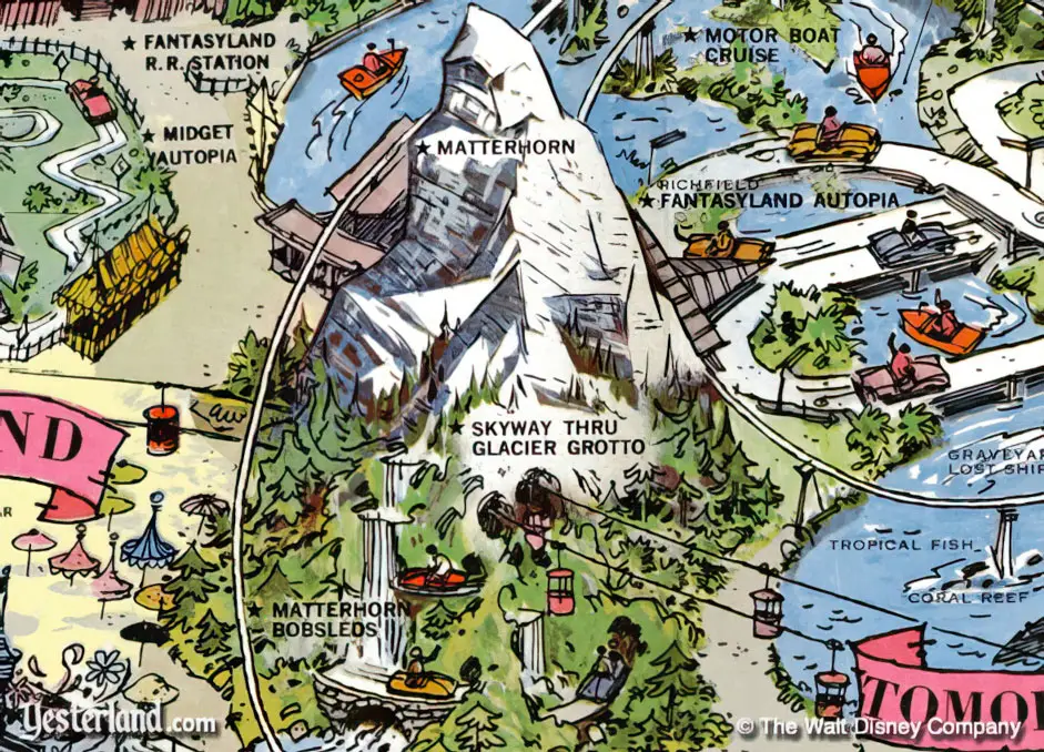 Map Of Disneyland Park. Excerpt of Disneyland map from