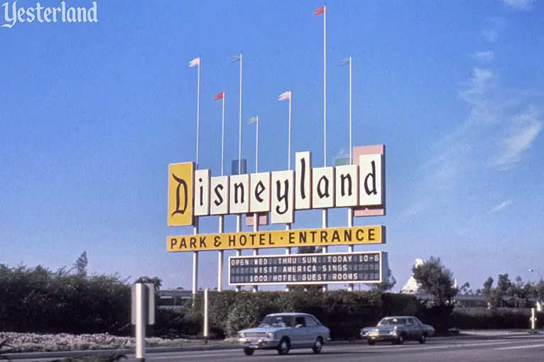 Disneyland’s iconic Harbor Blvd. sign in 1974