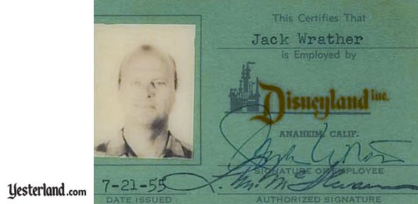 Jack Wrather's Disneyland Inc. ID card