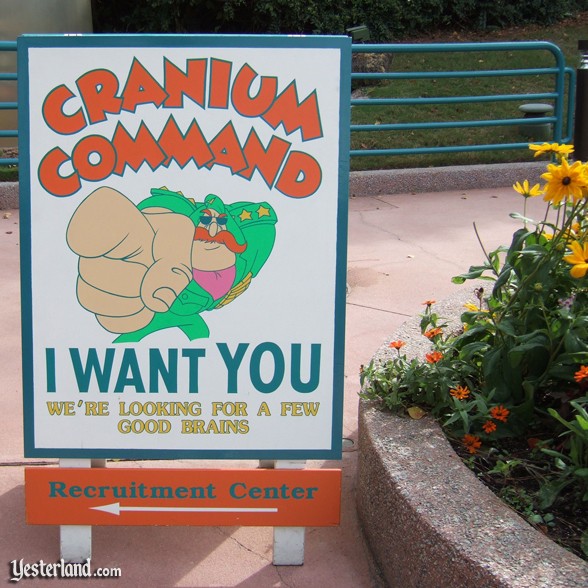 Cranium Command sawhorse sign
