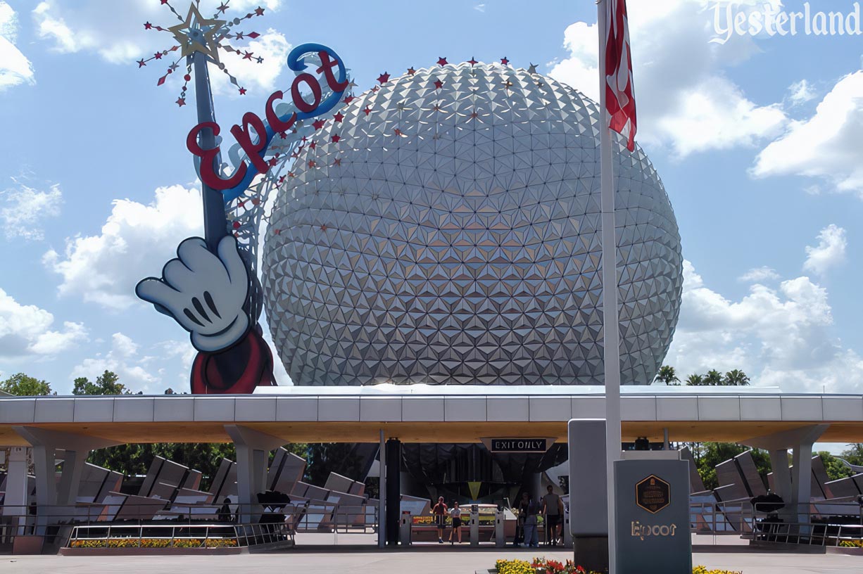 Epcot Icon Tower from park entrance