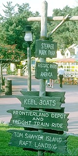 Photo of Frontierland Direction Sign, 1974