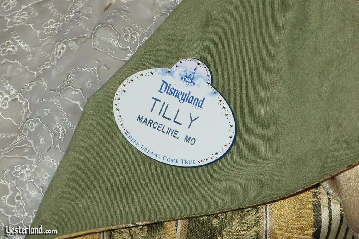 Name tag for Tilly at the Disneyland Main Street Cinema