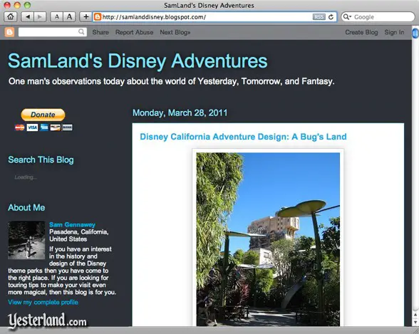 SamLand’s Disney Adventures Blog by Sam Gennawey