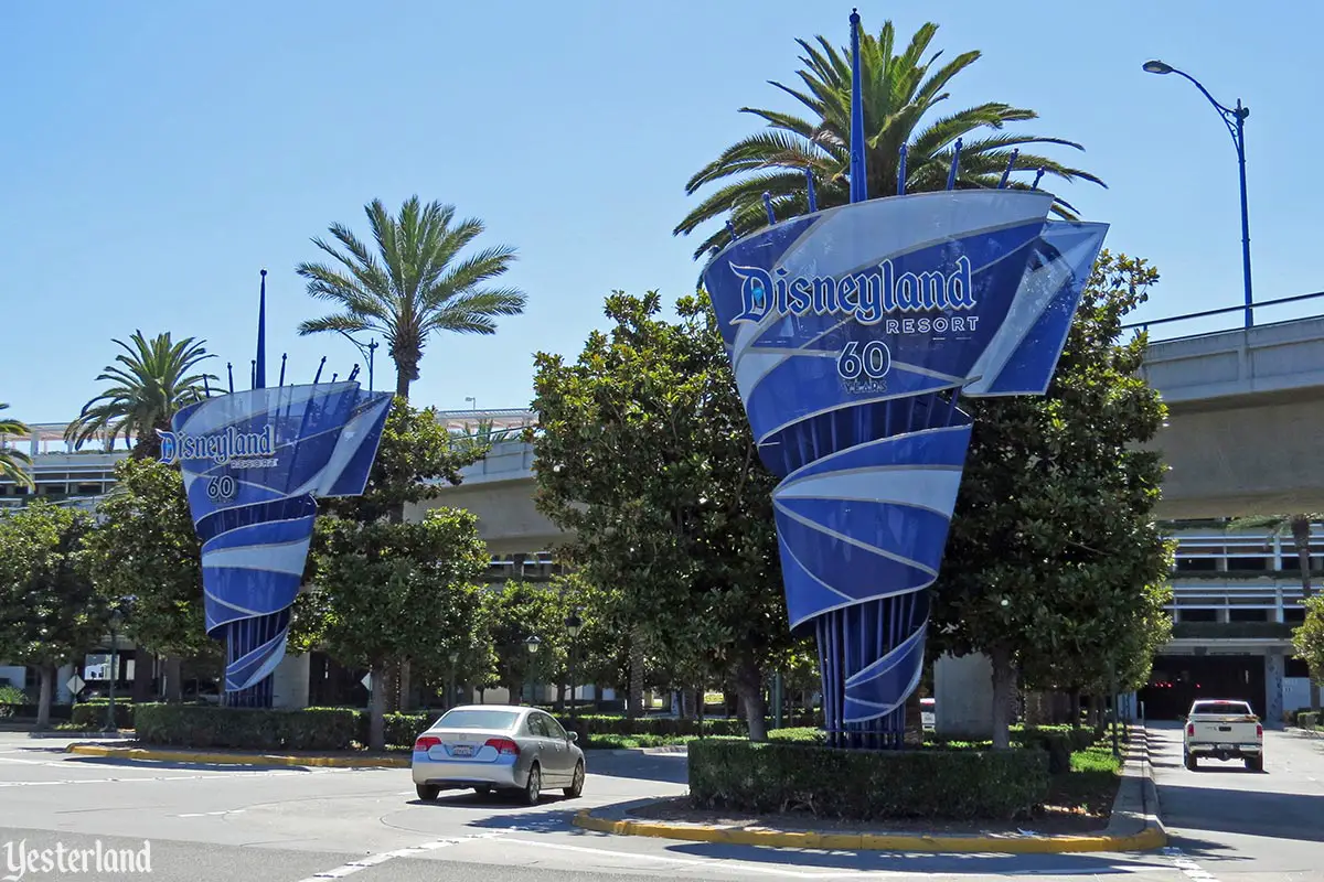 Disneyland parking structure entarnce signs in 2015