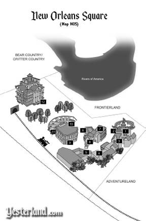 Map of New Orleans Square from The Disneyland Encyclopedia