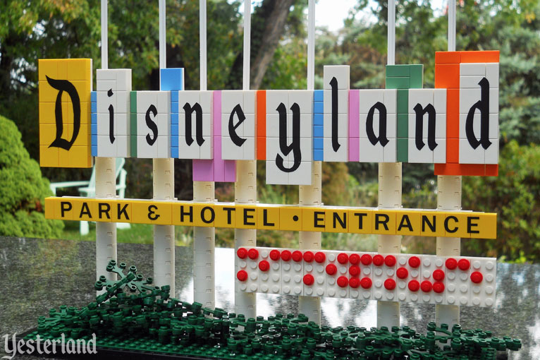 LEGO model of Disneyland’s iconic Harbor Blvd. sign