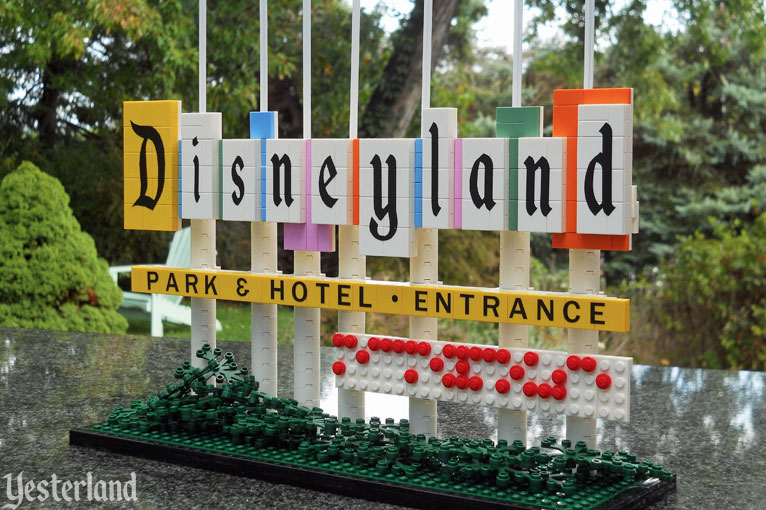 LEGO model of Disneyland’s iconic Harbor Blvd. sign