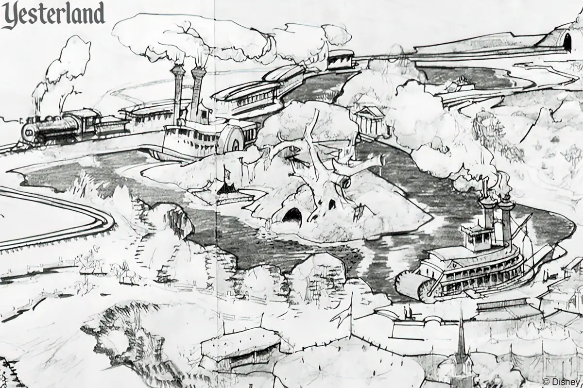 detail from Herb Ryman Disneyland drawing, 1953