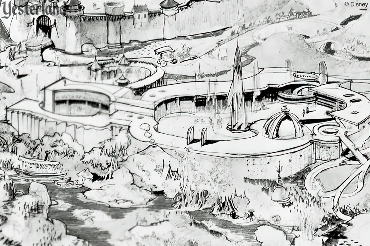 detail from Herb Ryman Disneyland drawing, 1953