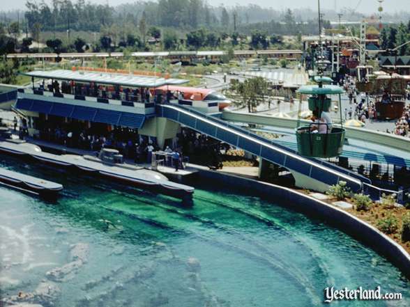 Photograph of Monorail station and Anaheim beyond the berm