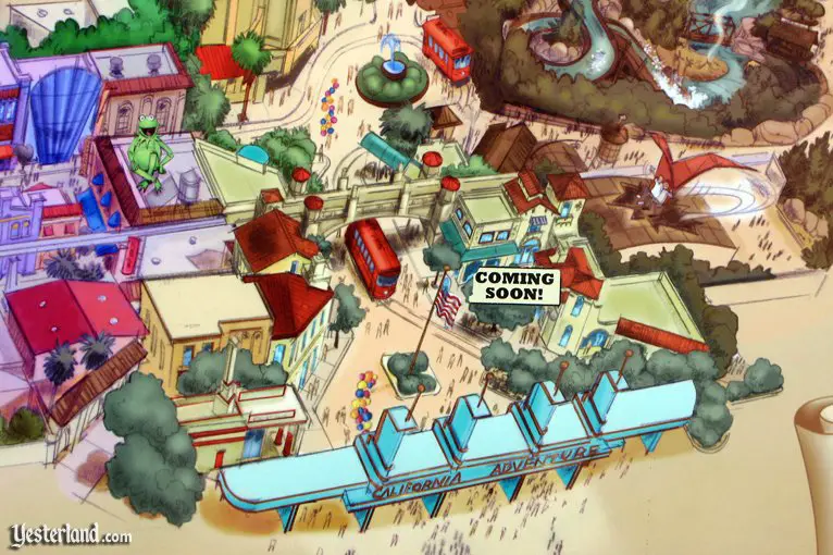 Map excerpt showing new entrance to Disney's California Adventure