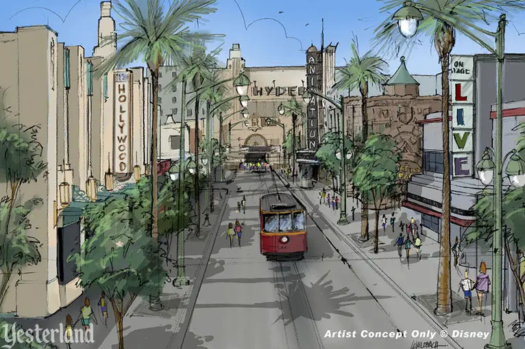 Disney concept art for an overhaul of Hollywood Blvd. (2007)