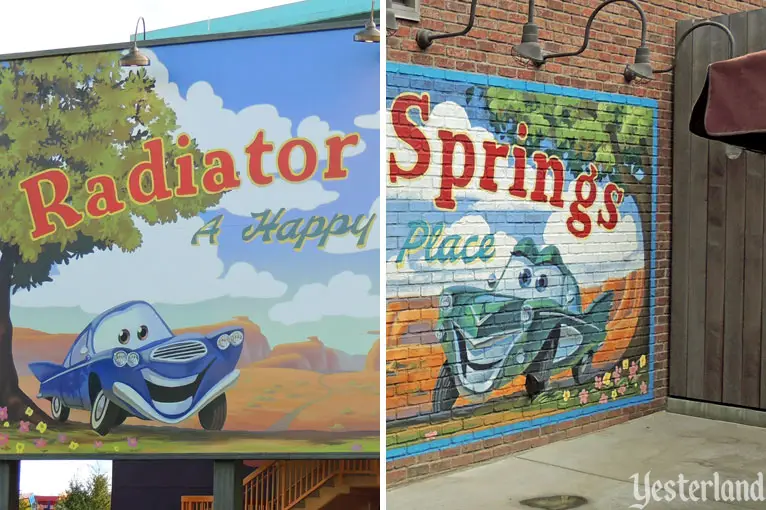 Cars billboards, Cars Land at Disney California Adventure and Disney’s Art of Animation Resort