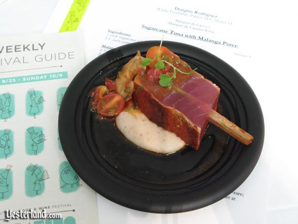 Sample at culinary demo at Epcot Food and Wine Festival, 2009