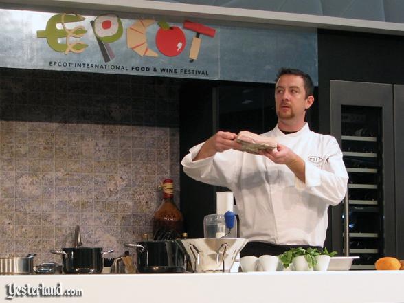 Chef at culinary demo, Epcot Food and Wine Festival, 2009