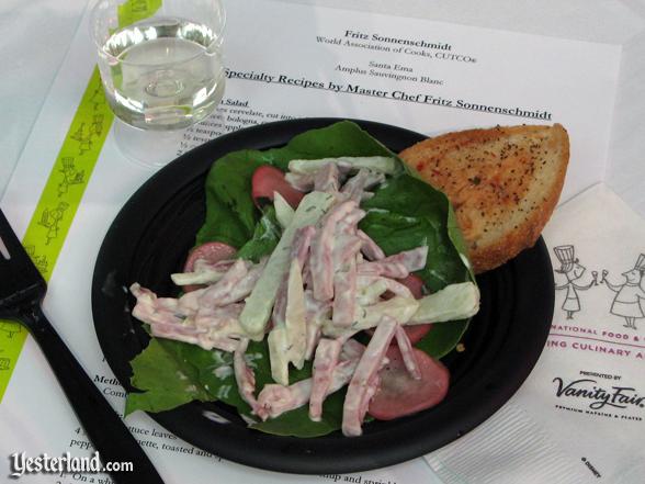 Sample at culinary demo at Epcot Food and Wine Festival, 2009