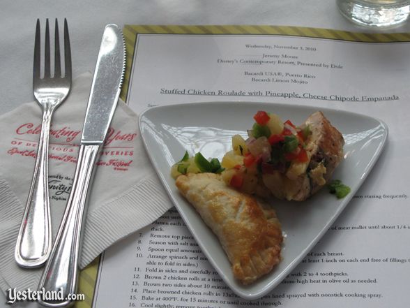 Sample at culinary demo at Epcot Food and Wine Festival, 2010