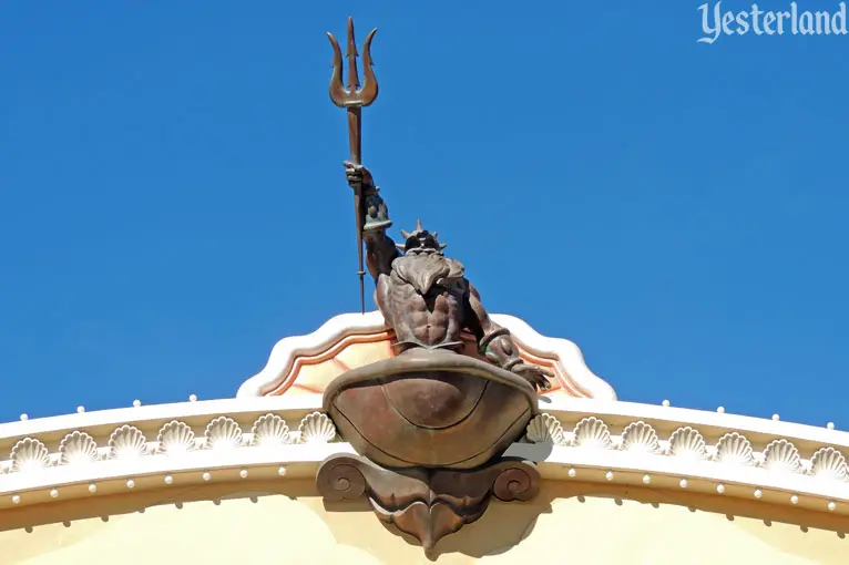 King Triton on the Little Mermaid building at Disney California  Adventure