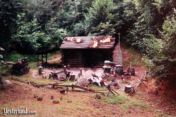 Photo of Burning Settlers Cabin in Disneyland (1989)