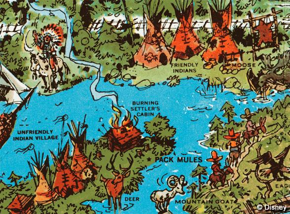 Map excerpt showing Burning Settlers Cabin
