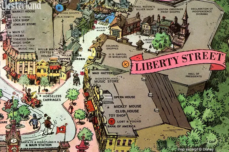 excerpt from 1962 Disneyland souvenir map, copyright Disney