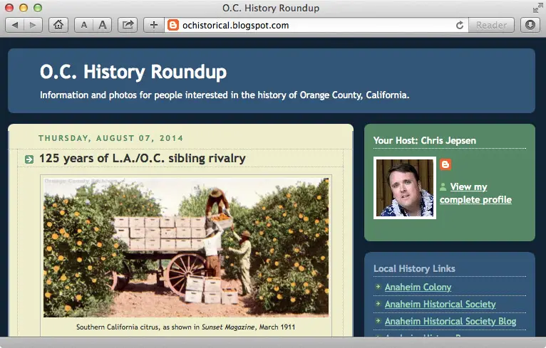 O.C. History Roundup Blog