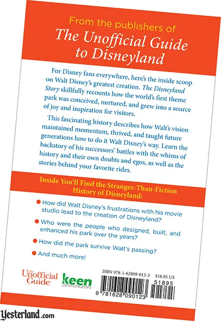 back cover: The Disneyland Story
