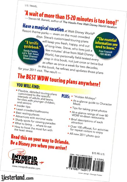 Scan of back cover of The Hassle-Free Walt Disney World Vacation
