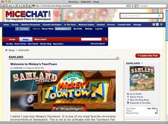 Sam Gennawey’s SAMLAND on MiceChat.com