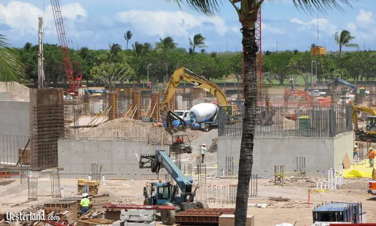 Concrete structures beginning to rise at Disney site at Ko Olina, Hawai‘i
