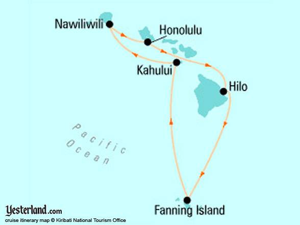 Fanning Island cruise itinerary map © Kiribati National Tourist Office