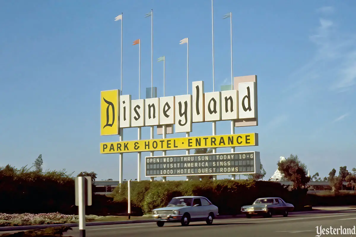 Disneyland Harbor Blvd. sign in 1974
