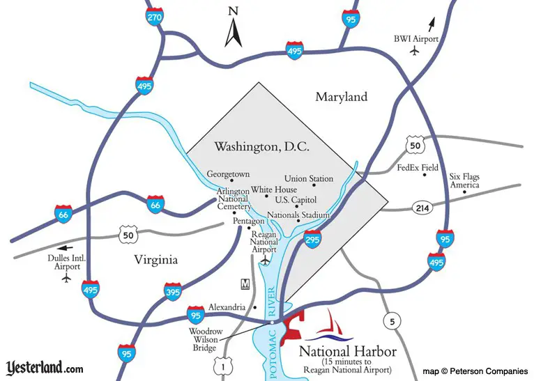 Map showing location of National Harbor