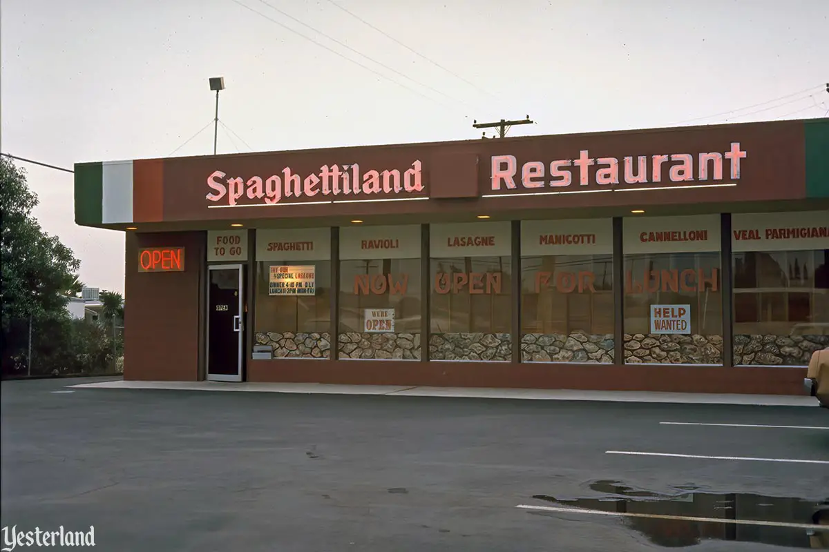 Spaghettiland Restaurant, 10722 Westminster Ave., Garden Grove, California in 1974