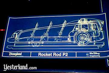 Photo of blueprint for a new Yesterland vehicle
