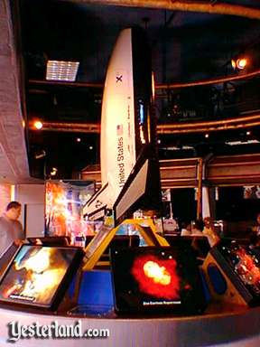 Photo of a model of the X-33 reusable launch vehicle at the American Space Experience