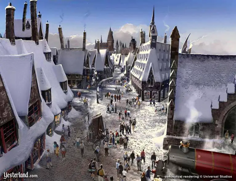 Conceptual rendering of Hogsmeade © Universal Studios